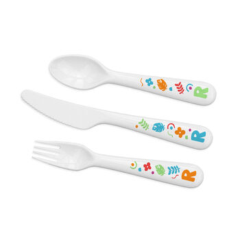 Personalised Colourful Shapes Baby Cutlery Set, 8 of 10