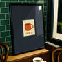 Cup Of Tea Stamp Kitchen Print, thumbnail 1 of 8