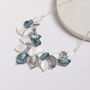Matt Blue And Silver Tone Garden Leaf Necklace, thumbnail 1 of 3
