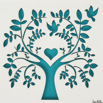 Personalised Paper Cut Tree With Doves, 5 of 5
