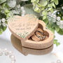 Eucalyptus Printed Wooden Heart Wedding Ring Box, thumbnail 1 of 2