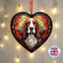 Basset Hound Stained Glass Effect Heart Suncatcher, thumbnail 1 of 6