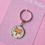 Shiba Inu Enamel Keyring, thumbnail 2 of 2