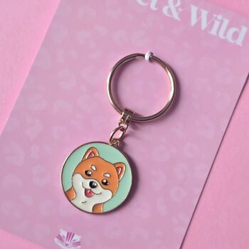 Shiba Inu Enamel Keyring, 2 of 2