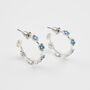 Forget Me Not Stud Hoop Earrings Silver, thumbnail 1 of 6