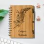 Personalised Eco Bamboo Floral Feather Notebook, thumbnail 1 of 6