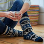 Fair Trade Hand Knitted Scandi Woollen Slipper Socks, thumbnail 5 of 12