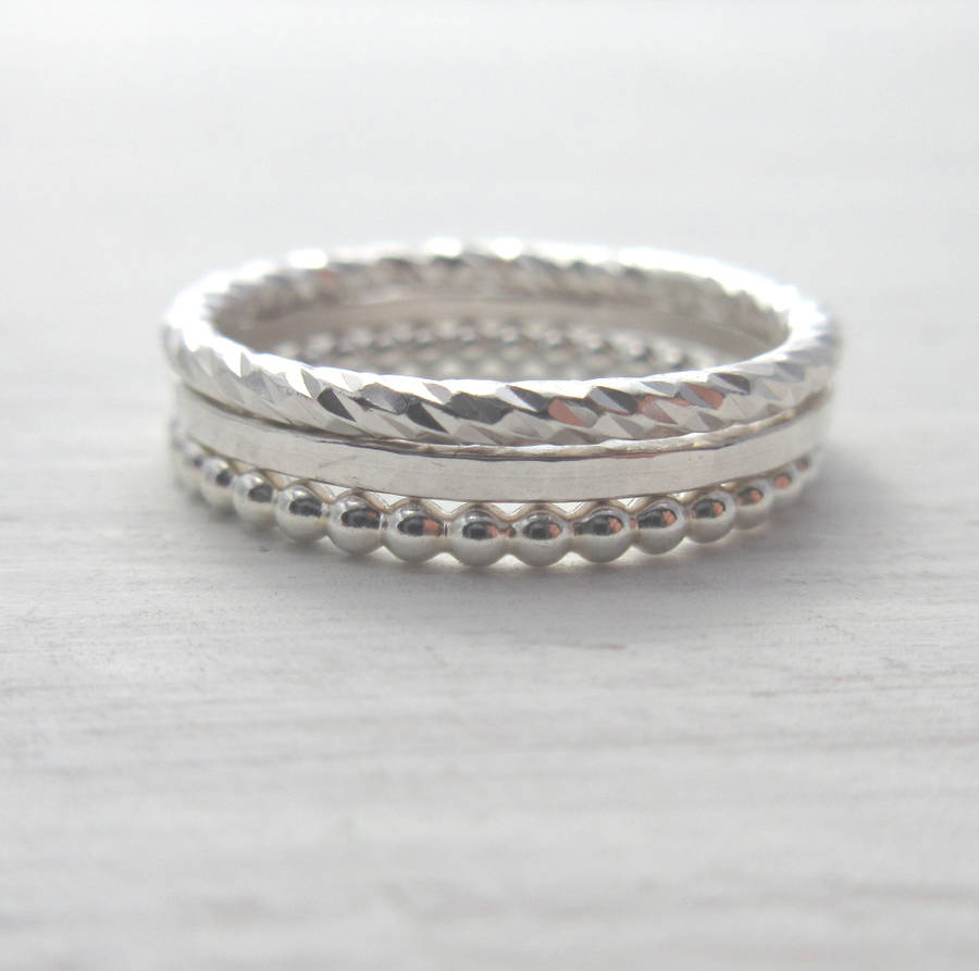 create your own silver stacking ring set by marion made ...