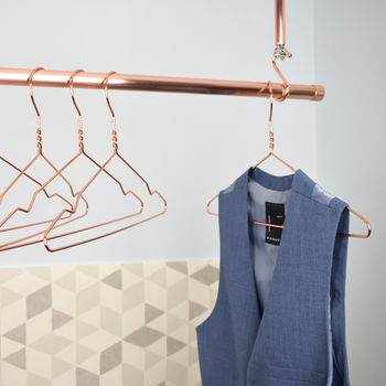 Copper Clothes Hanging Rail, 3 of 7