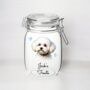Personalised Bichon Frise Kilner Style Dog Treat Jar, thumbnail 2 of 2