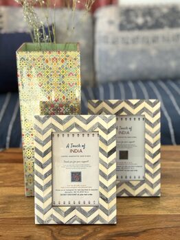 Table Top Picture Frame, Indian Block Print Fabric, 9 of 10