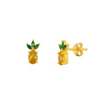 Pineapple Sterling Silver Stud Earring, 6 of 6