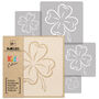 Reusable Stencils Five Four Leaf Clover With Brushes, thumbnail 2 of 5