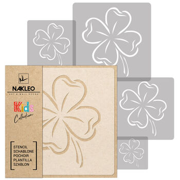 Reusable Stencils Five Four Leaf Clover With Brushes, 2 of 5