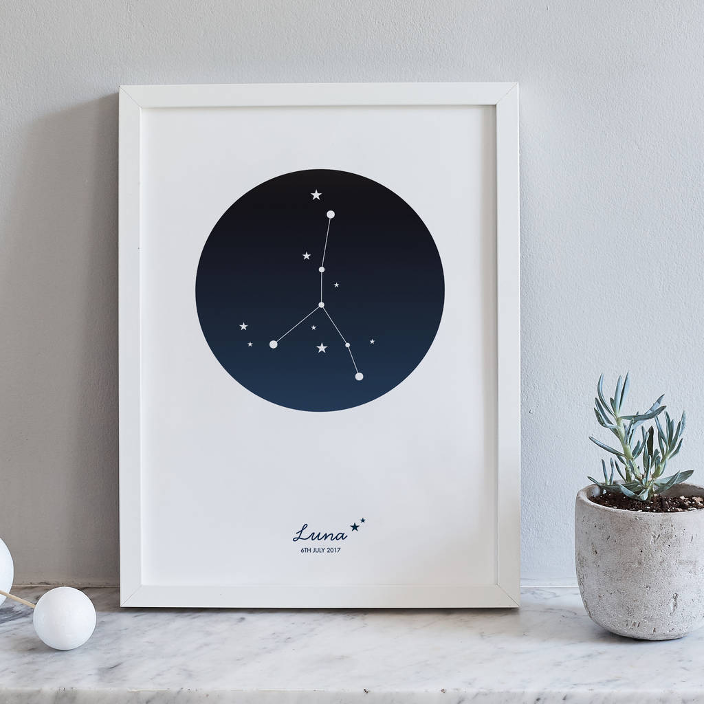 A4 Personalised Zodiac Constellation Prints, 1 of 7