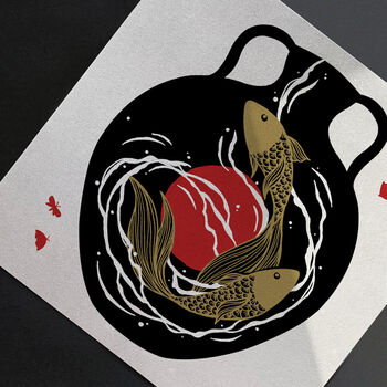 'Meta Koi' Japanese Kintsugi Vase Art Print, 3 of 4