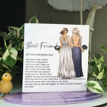 Best Friend Bride Personalised Wedding Keepsake, 3 of 6