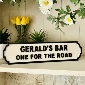 Pub / Bar House Personalised Wooden Double Road Sign, 2 of 7