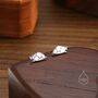 Blobfish Stud Earrings In Sterling Silver, thumbnail 4 of 11