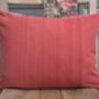 Fine Raspberry Stripe Vintage Scatter Cushion, thumbnail 2 of 5