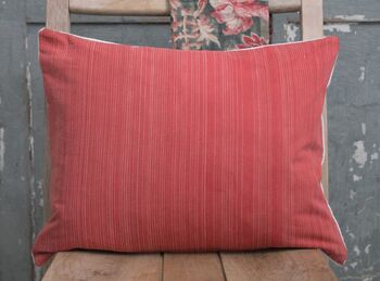 Fine Raspberry Stripe Vintage Scatter Cushion, 2 of 5