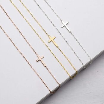 Sideways Cross Necklace, 2 of 10