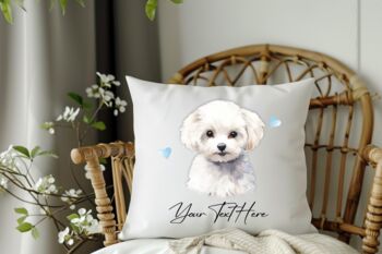 Personalised Bichon Frise Hearts Cushion Cover Gift, 2 of 2