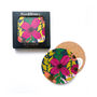Round Coaster Navy Vivid Blooms Heat And Stain Proof, thumbnail 9 of 10