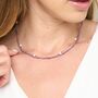 Clara Double Chain Necklace With Amethyst And Pearls, thumbnail 1 of 3