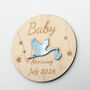 Modern Maple Acrylic Pregnancy Announcement Stork Sign, thumbnail 9 of 12
