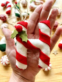 Hanging Felt Christmas Candy Cane Letter, 2 of 8