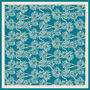 Japanese Vintage Pine Needles Teal And Ivory Silk Scarf, thumbnail 5 of 6