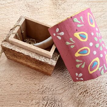 Hand Painted Set Of Three Mini Trinket Jewellery Box, 7 of 11
