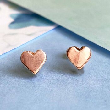 Heart 18kt Gold Plated Silver Small Stud Earrings, 2 of 7