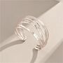 Silver Plated Hammered Multi Band Russian Cuff Bangle, thumbnail 6 of 9
