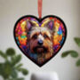 Cairn Terrier Stained Glass Effect Heart Suncatcher, thumbnail 7 of 7