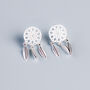 Sterling Silver Dreamcatcher Dangle Stud Earrings, thumbnail 3 of 5