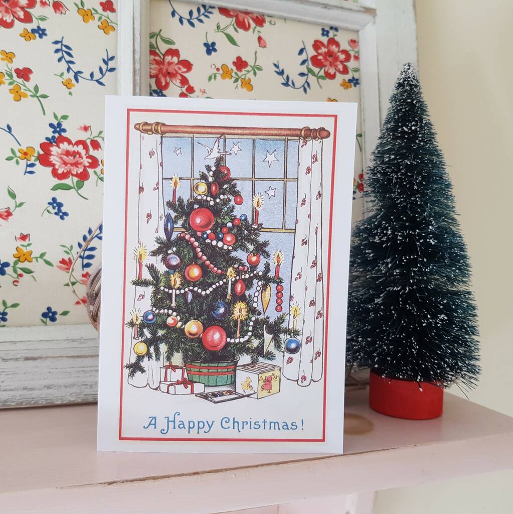 Vintage Style Christmas Tree Card, 1 of 3