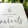 Parents To Be Personalised Handmade Christmas Card, thumbnail 2 of 4