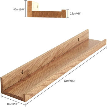 Wood Floating Shelf U Shaped For Bedroom Kitchen Office, 4 of 7