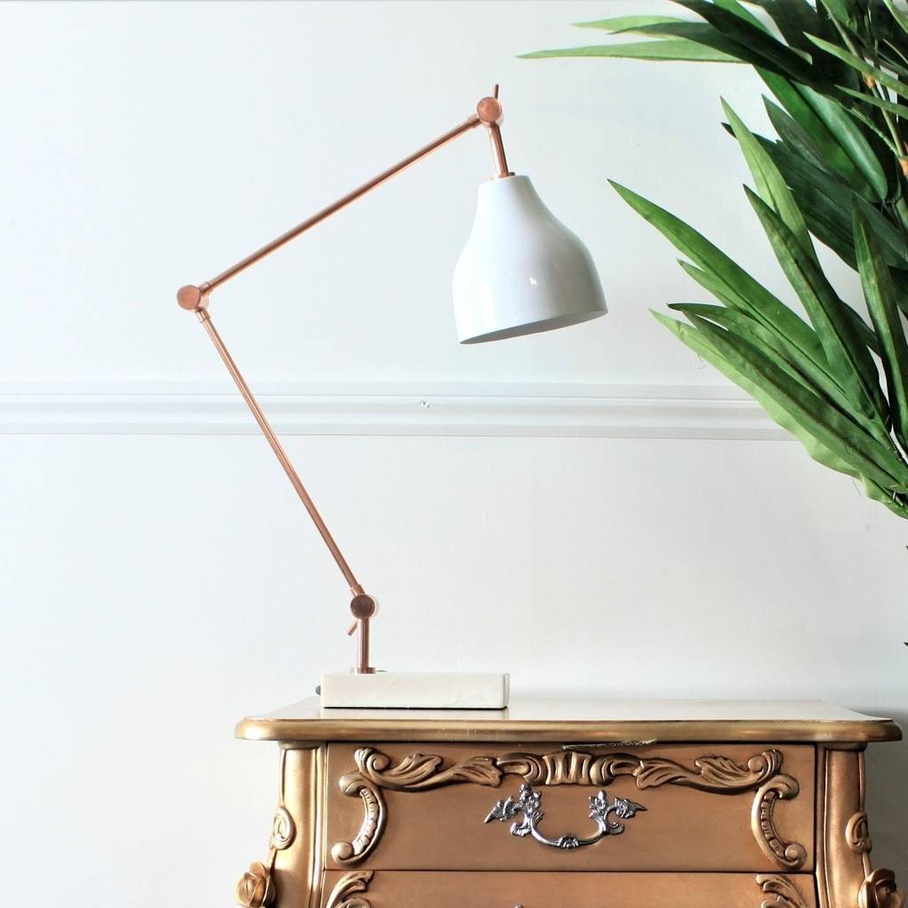 Marble Base Desk Lamp In White By Out There Interiors
