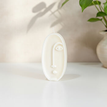 Tall Oval Face Candle And Minimalist Home Decor Gift, 4 of 7