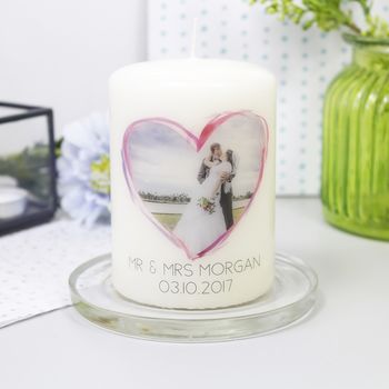 Personalised Wedding Photo Anniversary Candle, 2 of 6