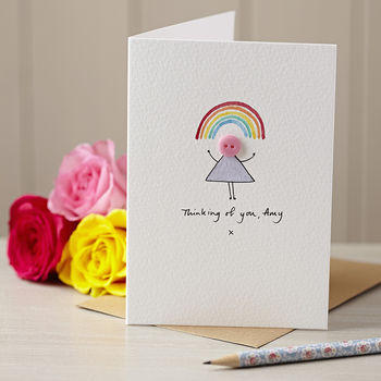 Personalised 'Button Rainbow' Handmade Card, 2 of 5