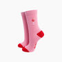Embroidered Aperitivo Spritz Combed Cotton Socks In Pink, thumbnail 1 of 4