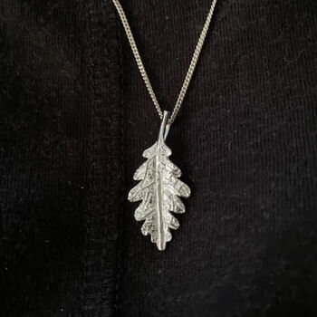 Personalised Sterling Silver Oak Leaf Pendant Necklace, 2 of 10