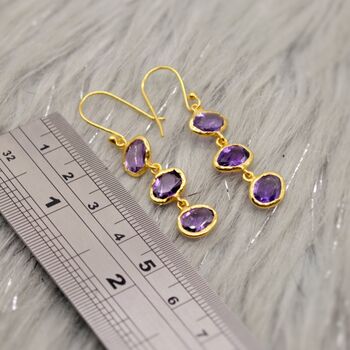 Amethyst Sterling Silver Drop Earrings, 2 of 9