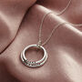 Personalised Two Ring Family Names Necklace, thumbnail 2 of 11