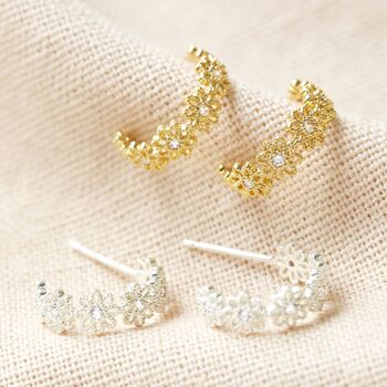 Crystal Daisy Hoop Earrings, 3 of 12