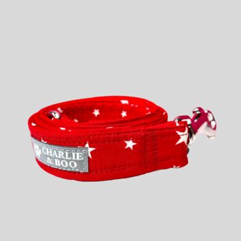 Red And White Star Dog Collar And Lead, 6 of 9